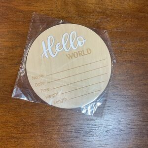 Wooden Baby Announcement Disc